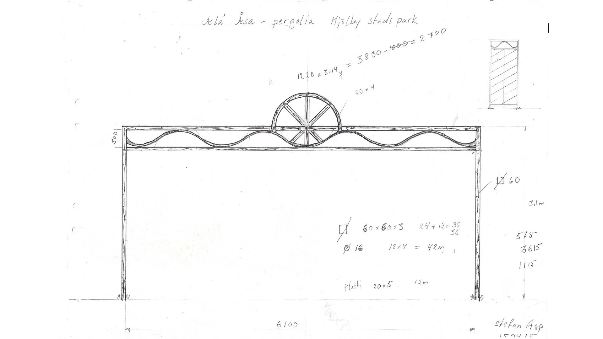 Pergola ritning 1